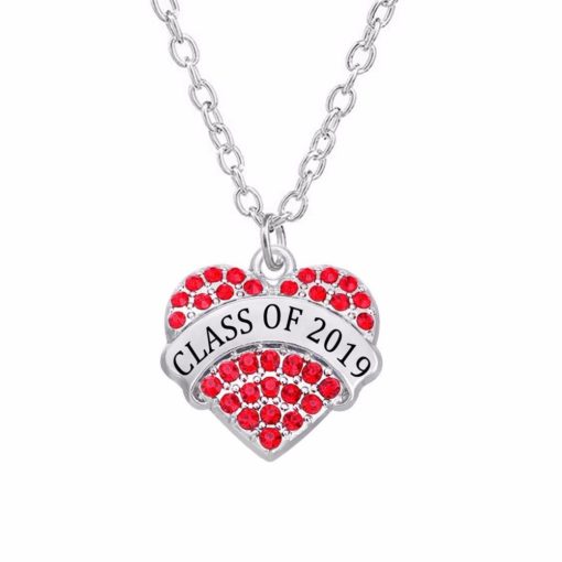 Class of 2019 2020 Crystal Heart Necklace
