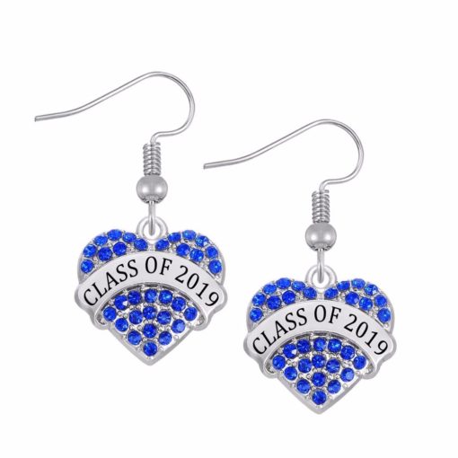 Class of 2019 2020 Crystal Heart Earrings